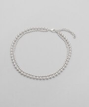 シルバー ダブルボールチェーンネックレス