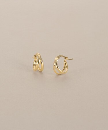 K18甲丸スプリット フープピアス