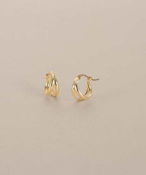 K18甲丸スプリット フープピアス