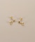 K18中空ペアシェイプ大小 スタッドピアス