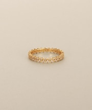 K18ダイヤモンド 爪留め2段 リング