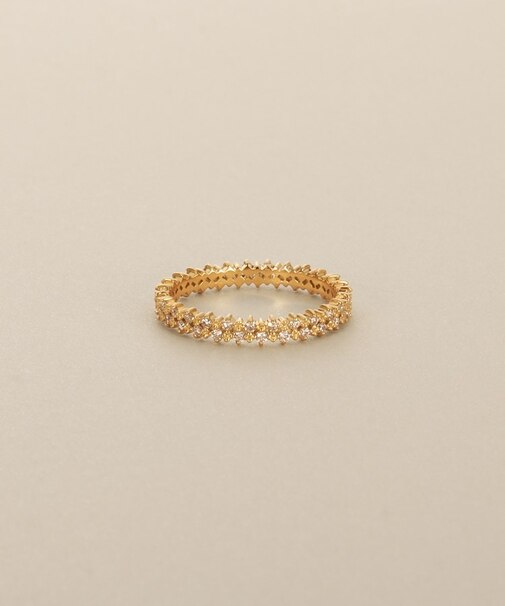 K18ダイヤモンド 爪留め2段 リング