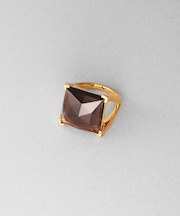 シルバー スモーキークォーツ クッションローズカットリング GP