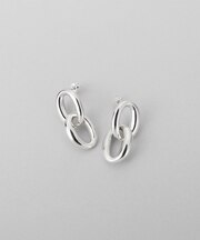 シルバー ダブルドロップニュアンスピアス