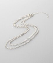 シルバー ハーフラウンドチェーン ドレープネックレス