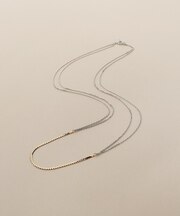 K10ベネフラット×カットアズキ ネックレス(YG×WG)