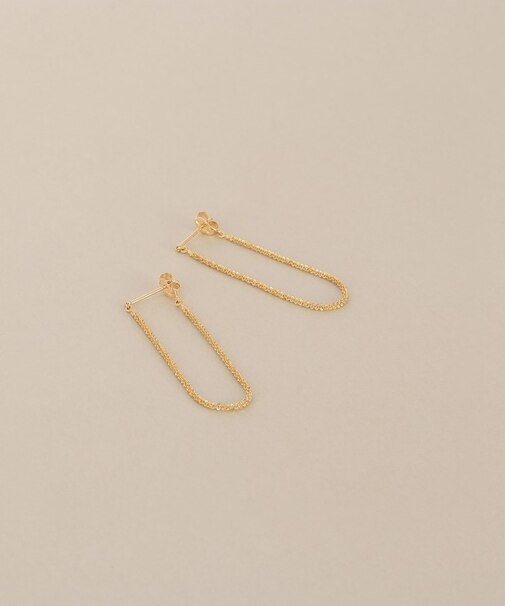 K10クリスクロスチェーンフープ スタッドピアス