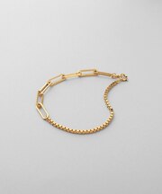 シルバー デザインチェーン フラットケーブル ベネチアンブレスレットGP