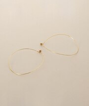 K18オメガチェーンカーブフープ ピアス大
