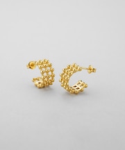 シルバー 3ラインボールピアス GP