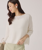 【洗える／日本製】ざっくり編み柄ニットトップス