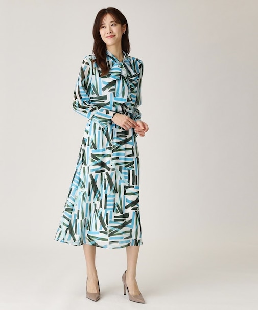 【洗える／ウエストゴム】柄スカート