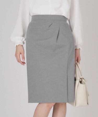 【洗える／日本製／ジャージ素材】ラップ風タイトスカート