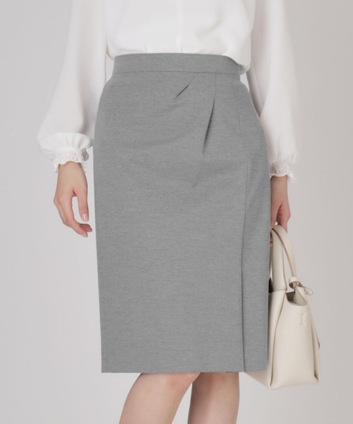 【洗える／日本製／ジャージ素材】ラップ風タイトスカート