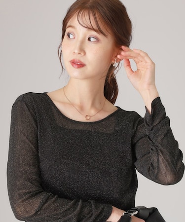 【洗える/レイヤードスタイル】ラメプルオーバー