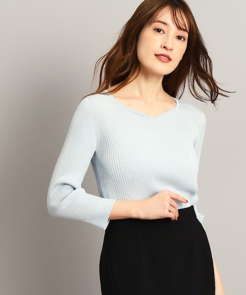 【洗える】上品に華やぐラメニット