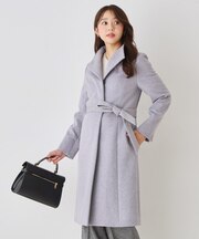【カシミヤ混/日本製】スタンドウィングカラーコート