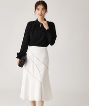 【洗える/日本製】セミフレアスカート