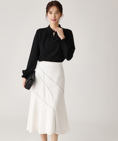 【洗える／日本製】セミフレアスカート