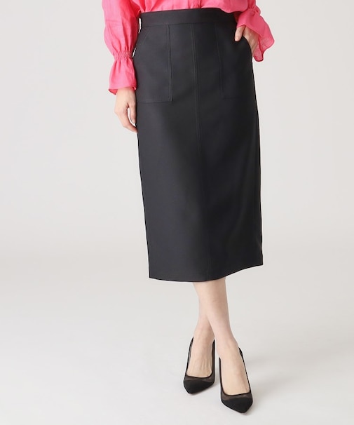 【洗える／日本製】デニム調ナロータイトスカート