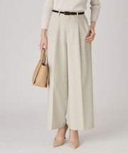 【洗える／ウエスト後ろゴム】ストライプ柄ワイドパンツ