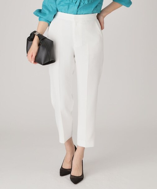 【手洗い可／日本製】タックレテーパードパンツ