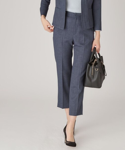 【手洗い可／日本製】タックテーパードパンツ