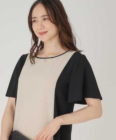 【洗える／日本製】配色デザインワンピース