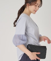 【洗える/日本製】袖デザイントップス