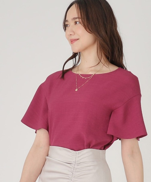 【洗える】フレアー袖ブラウス