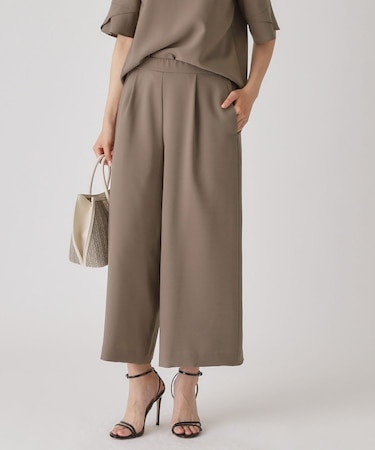 【洗える／日本製】ウエストゴムワイドパンツ