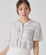【洗える／日本製】ストライプ×ボーダーブラウス
