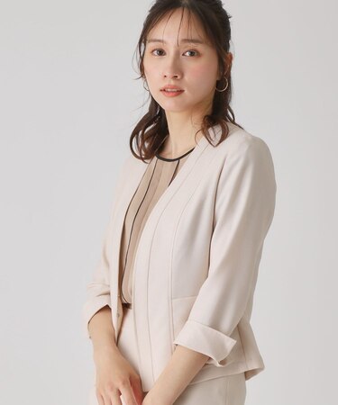 【手洗い可／日本製】ノーカラージャケット