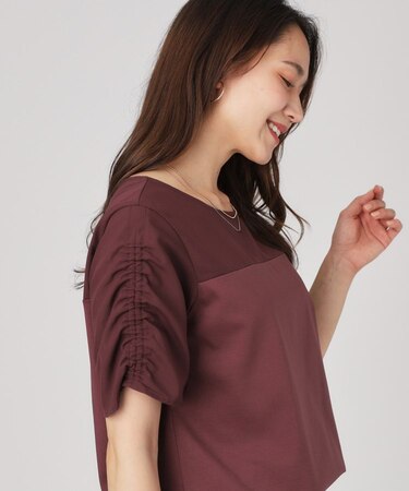 【手洗い可／日本製】異素材組合せのジャージトップス