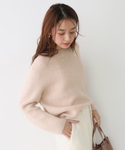 【手洗い可】スパンコール付ニットトップス