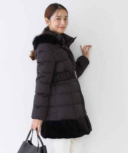 【ミディ丈】ベルト付ダウンコート