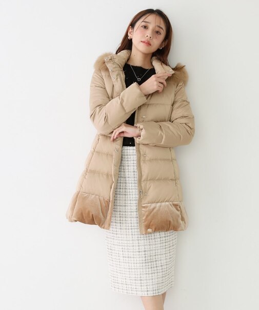 【ミディ丈】ベルト付ダウンコート