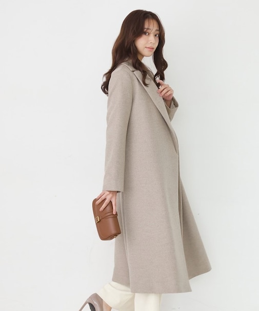 【カシミヤ100％／日本製】ロングガウンコート