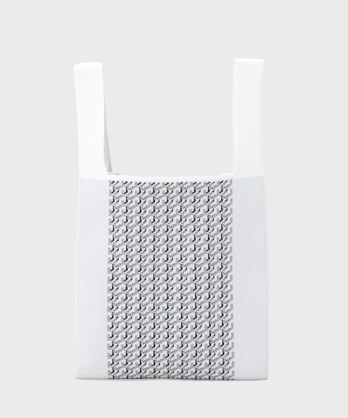 幾何柄ジャカードのニットバッグ