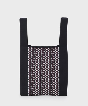 幾何柄ジャカードのニットバッグ