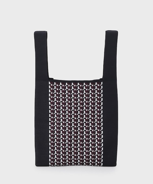 幾何柄ジャカードのニットバッグ