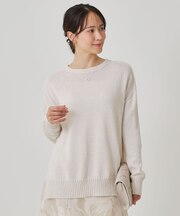 【手洗い可／日本製】ヒップ丈ニットトップス