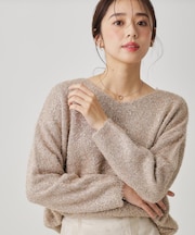 【手洗い可】フェザーラメニットトップス