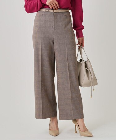 【手洗い可】ストレートワイドパンツ