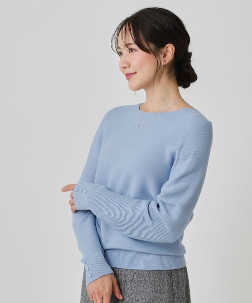 【手洗い可/日本製/ホールガーメント】ラメ混ドルマンニットトップス