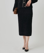 【手洗い可/セットアップ可】フェザーモールのニットスカート