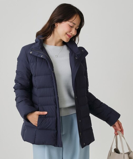 【フランス産ホワイトダックダウン／FP800保温性◎／抗菌防臭／手洗い可】ミドル丈ダウンコート