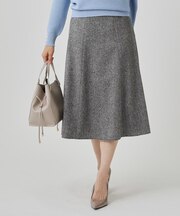 【日本製】ラメ混ツイードフレアースカート