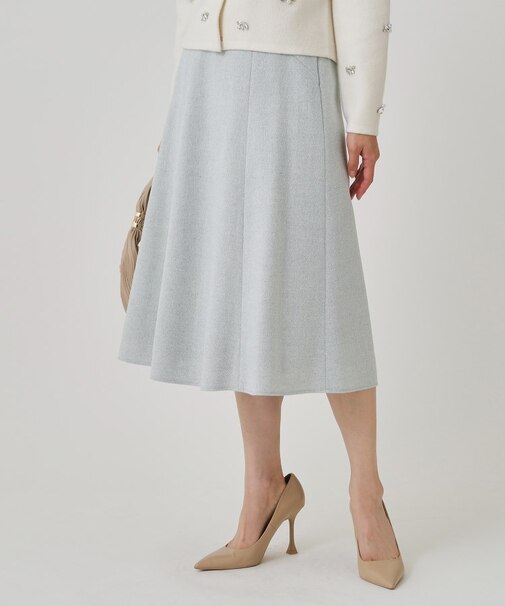 【日本製】ラメ混ツイードフレアースカート