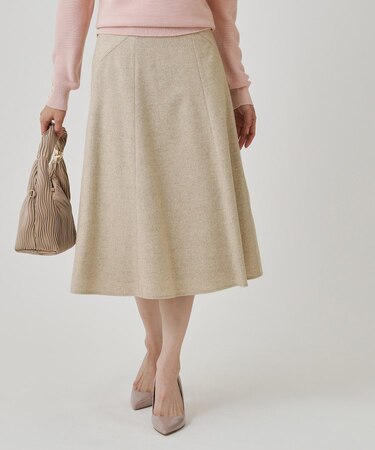 【日本製】ラメ混ツイードフレアースカート